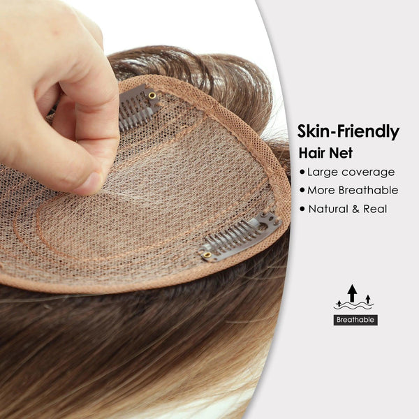 Close Up of Hair Topper Mesh Base