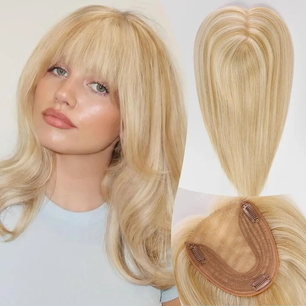 Bright Bleach Mixed Blonde Clip In Hair Toppers UK