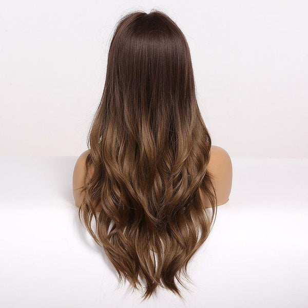 Brown Hair Wig Rear View