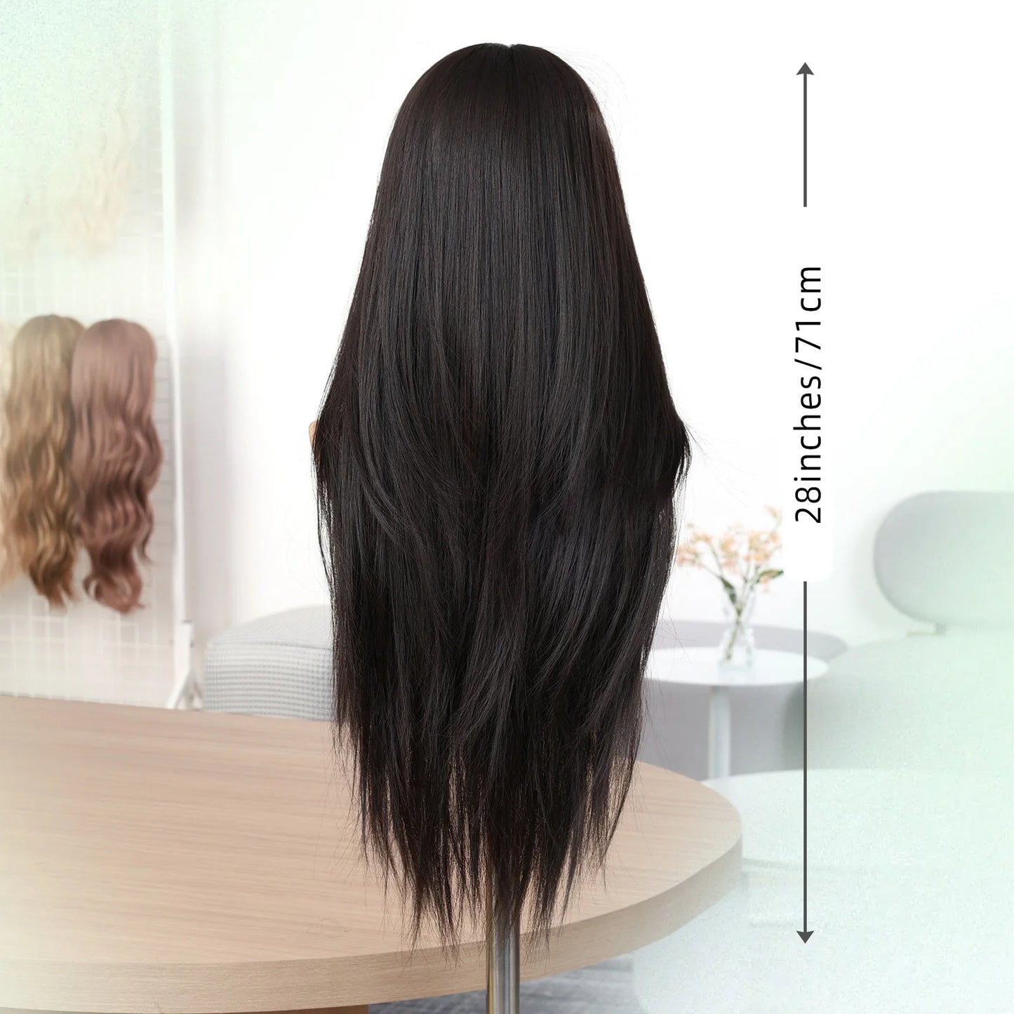 Brown Long Wig Rear View