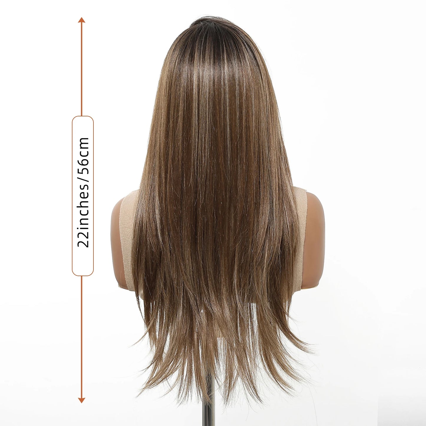 Brown Medium Length Straight Wig