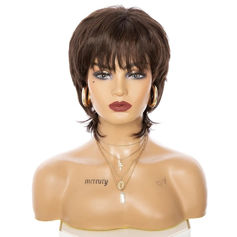 Brown Mullet Wig