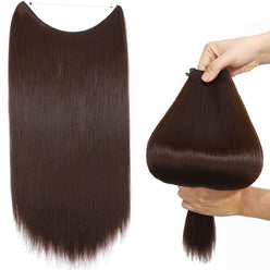 Brown Straight Halo Hair Extensions