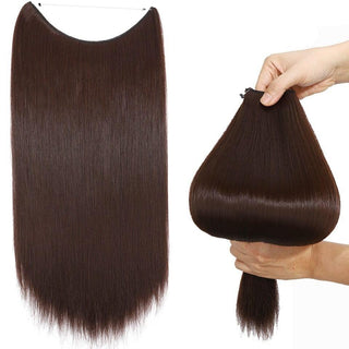 Brown Straight Halo Hair Extensions