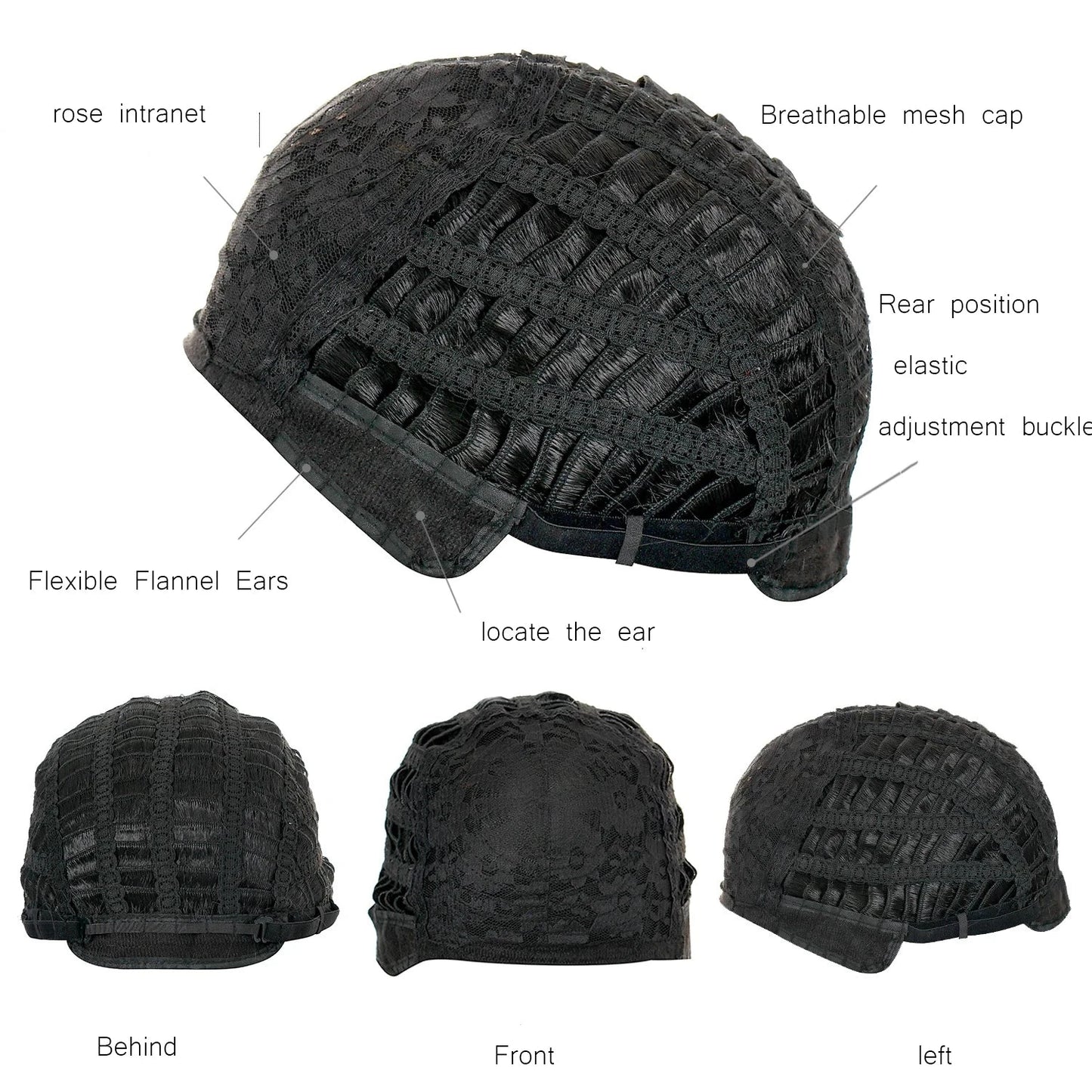 Brown Wig Breathable Mesh Cap