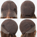 Brown cap with mesh back worn by a person, shown from multiple angles on a white background.