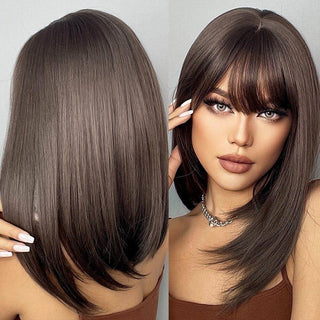 Brunette Wig with Fringe