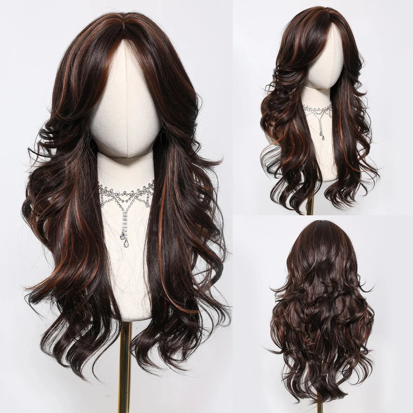 Burgundy Brown Wavy Wig