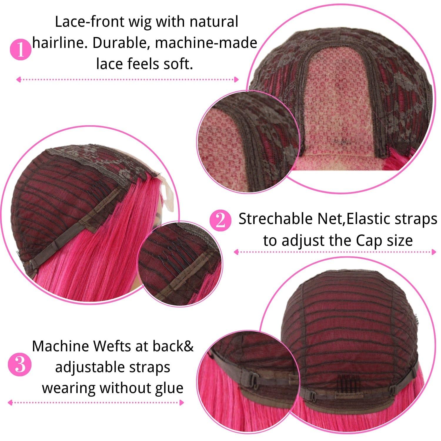 Capless Neon Pink Wig