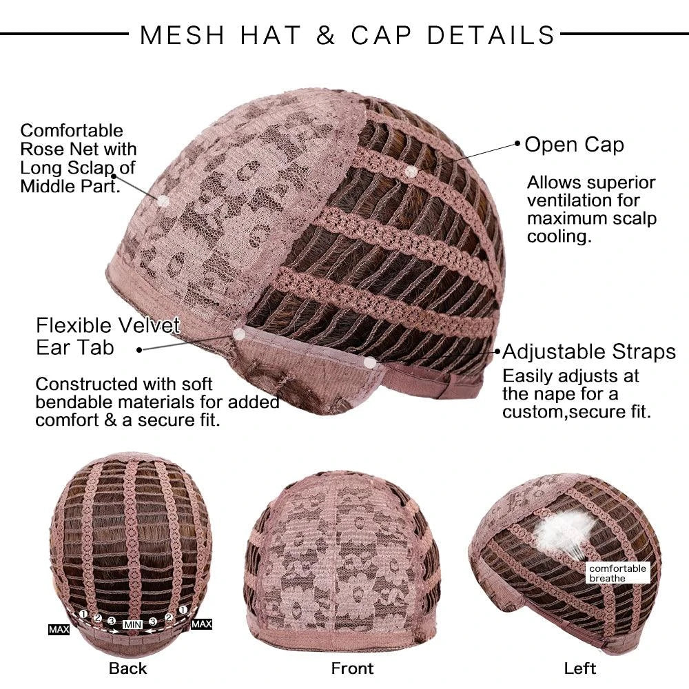 Capless Wigs Red