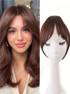 Clip In Bangs Auburn Brown