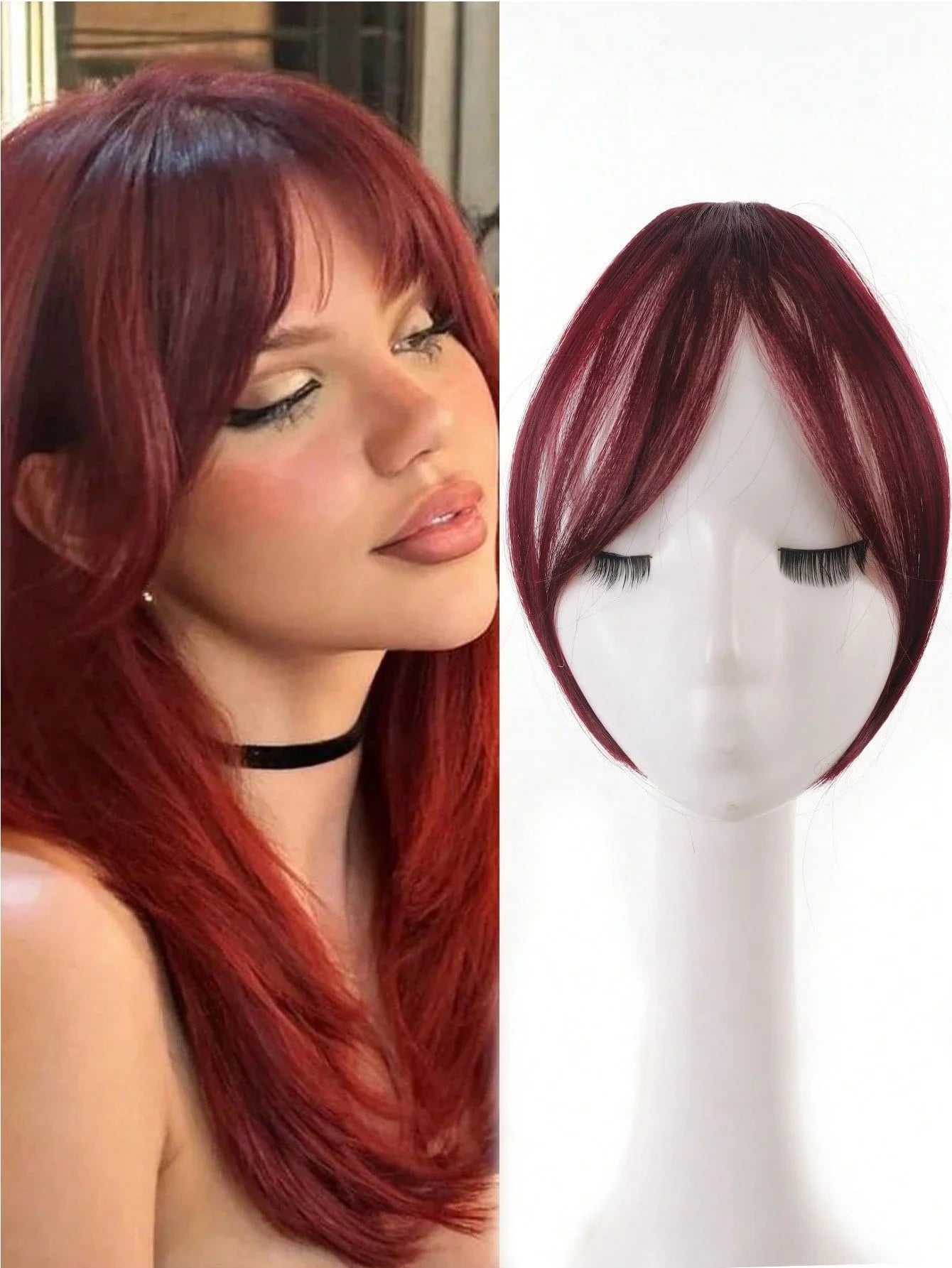 Clip In Bangs Burgundy