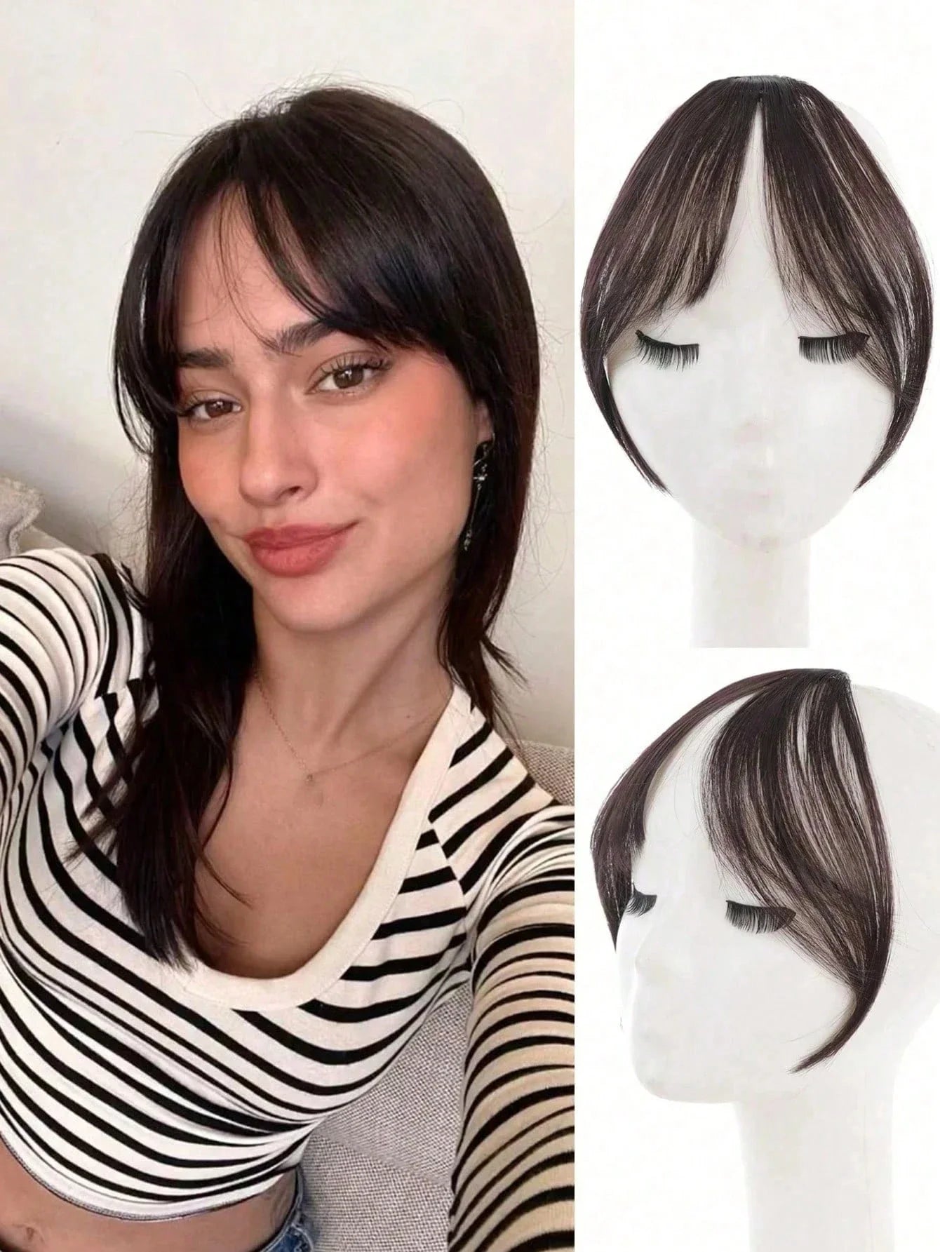 Clip In Bangs Darkest Brown