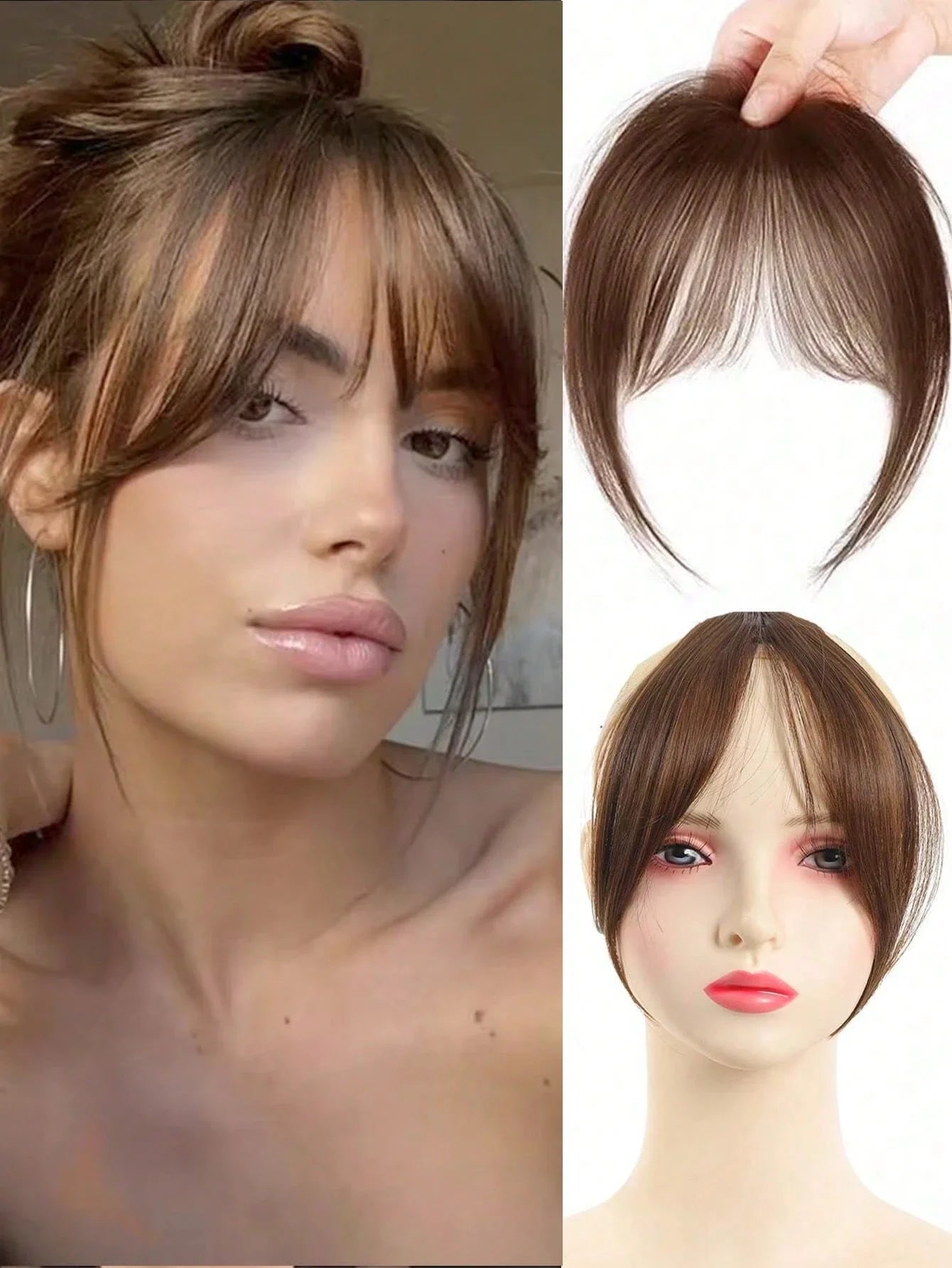 Clip In Bangs Medium Light Brown