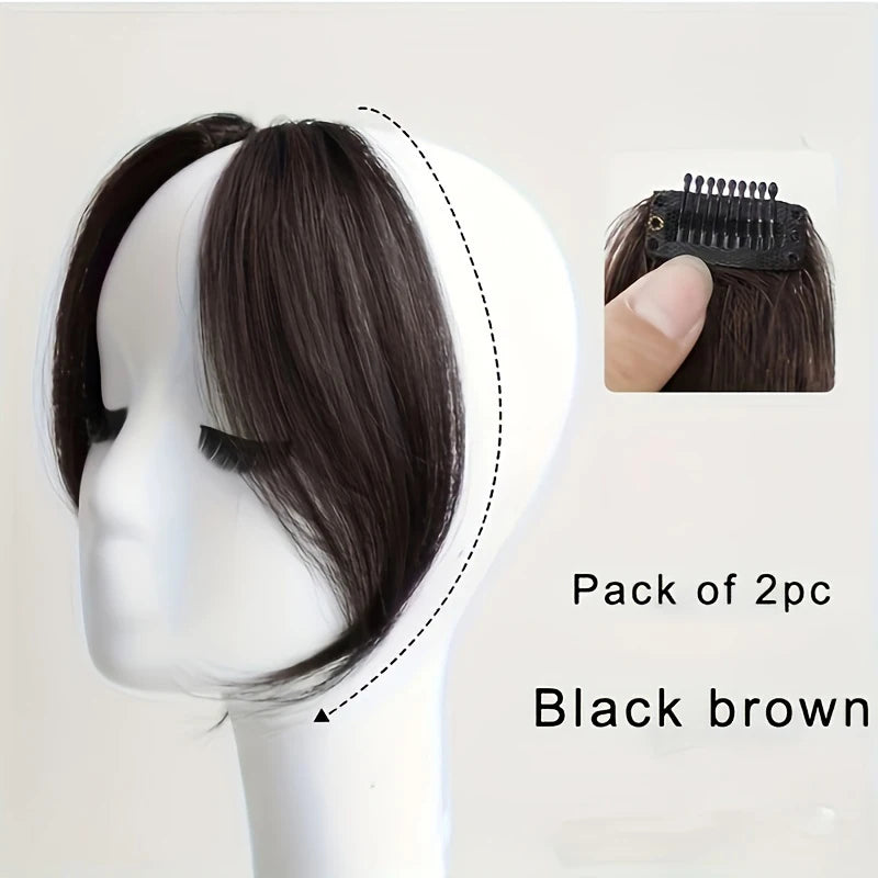 Clip In Curtain Bangs Black Brown
