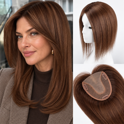 Clip In Hair Toppers UK Medium Brown