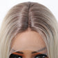 Close-up of a wig with a lace front on a white background