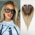 Close-up of breathable hair topper base with secure clips