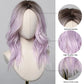 Close-up of lace front purple wig with realistic hairline
