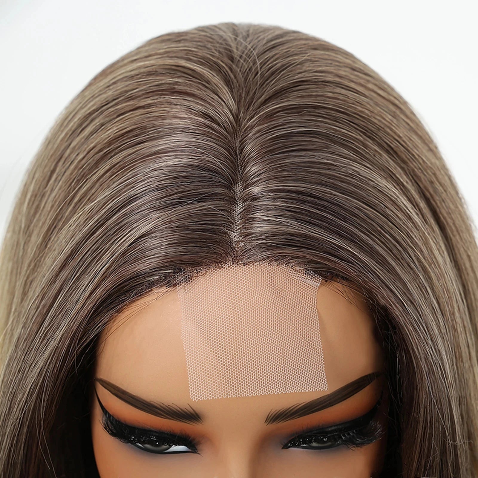 Close-up of wig hairline and smooth ombre colour blend