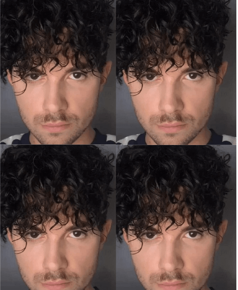 Curly Black Wig for Men
