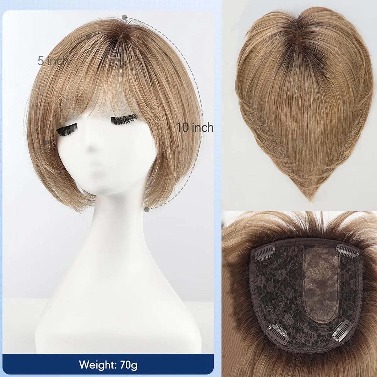 Dark Blonde Real Hair Toppers UK
