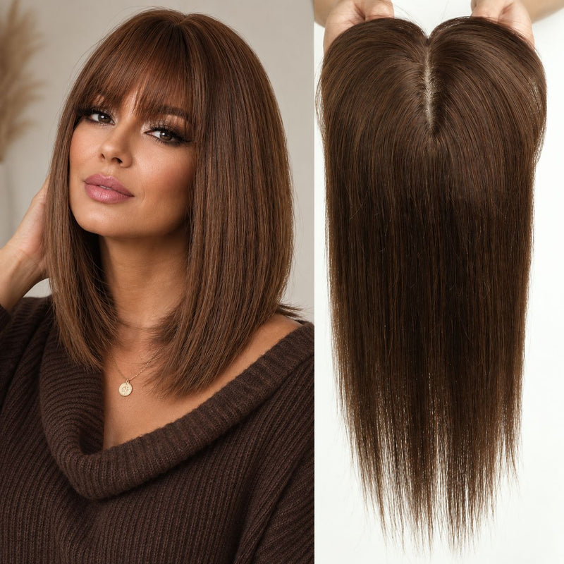 Dark Brown Remy Hair Toppers UK