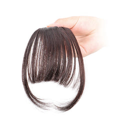 Fake Bangs Clip - Medium Burgundy Brown