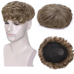 Fake Hair Pieces for Men Light Brown
