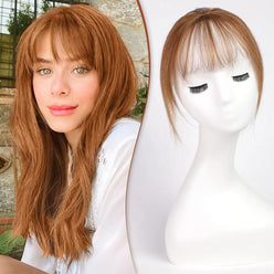 Ginger Clip On Bangs Human Hair