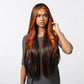 Glueless Black and Orange Wig