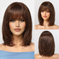 Glueless Human Hair Wigs Dark Brown