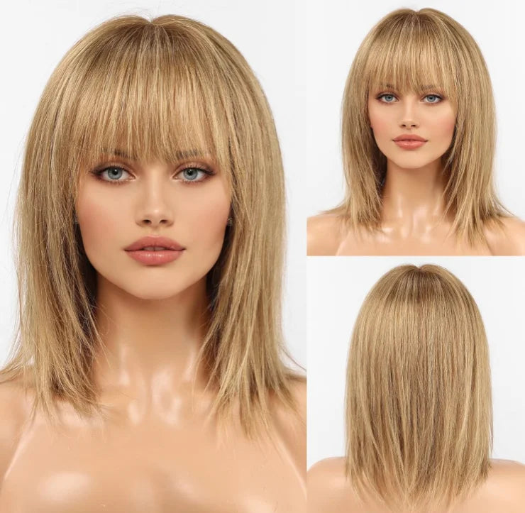 Glueless Human Hair Wigs Strawberry Blonde