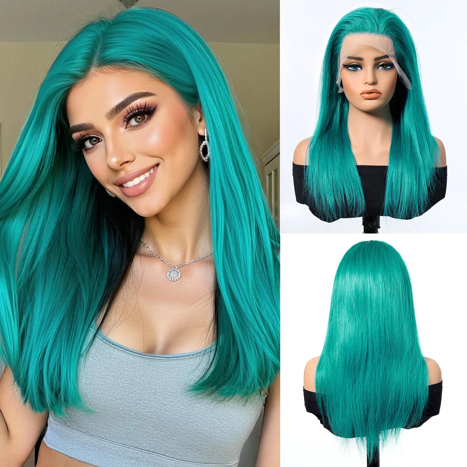 Glueless Lace Front Wigs Green