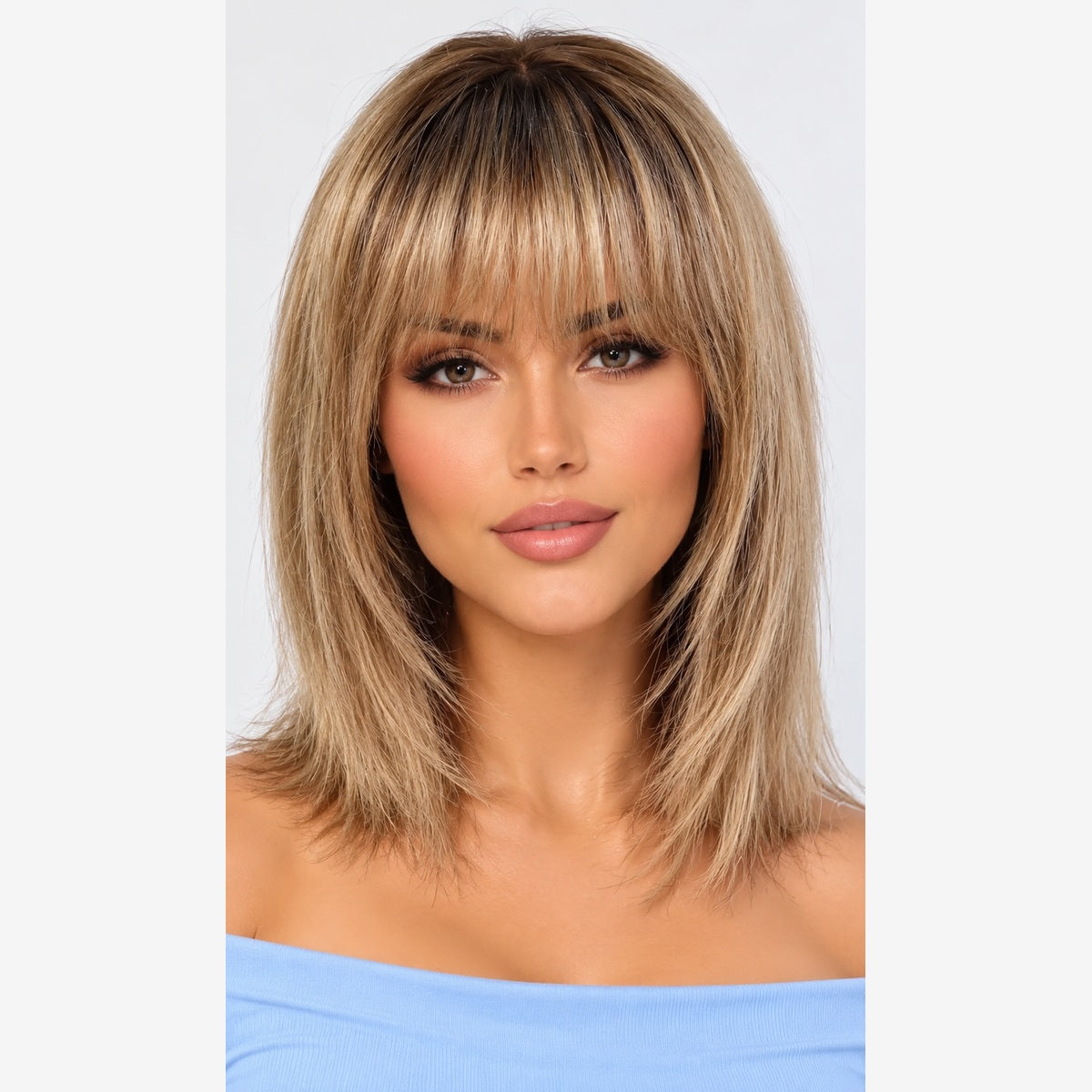 Glueless Wigs Human Hair Dark Blonde