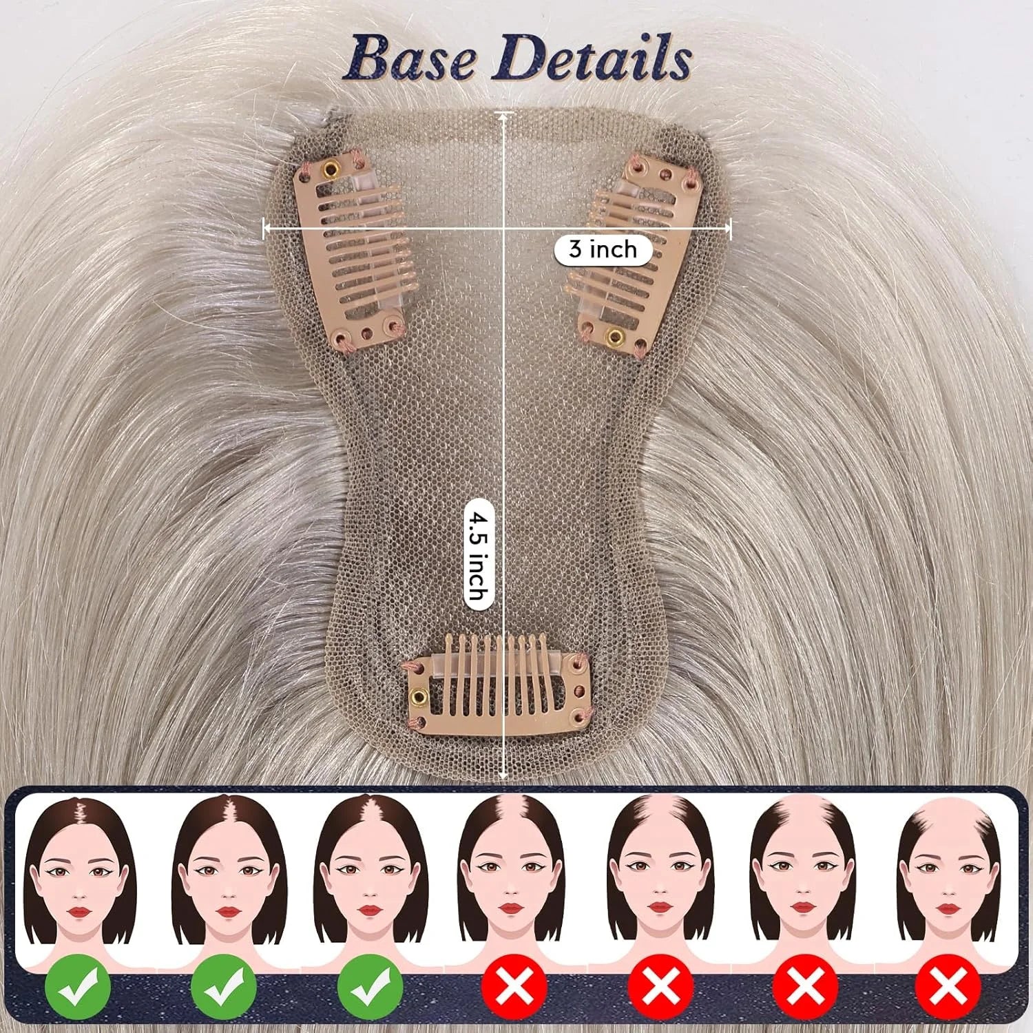 Gray Hair Topper Base Details