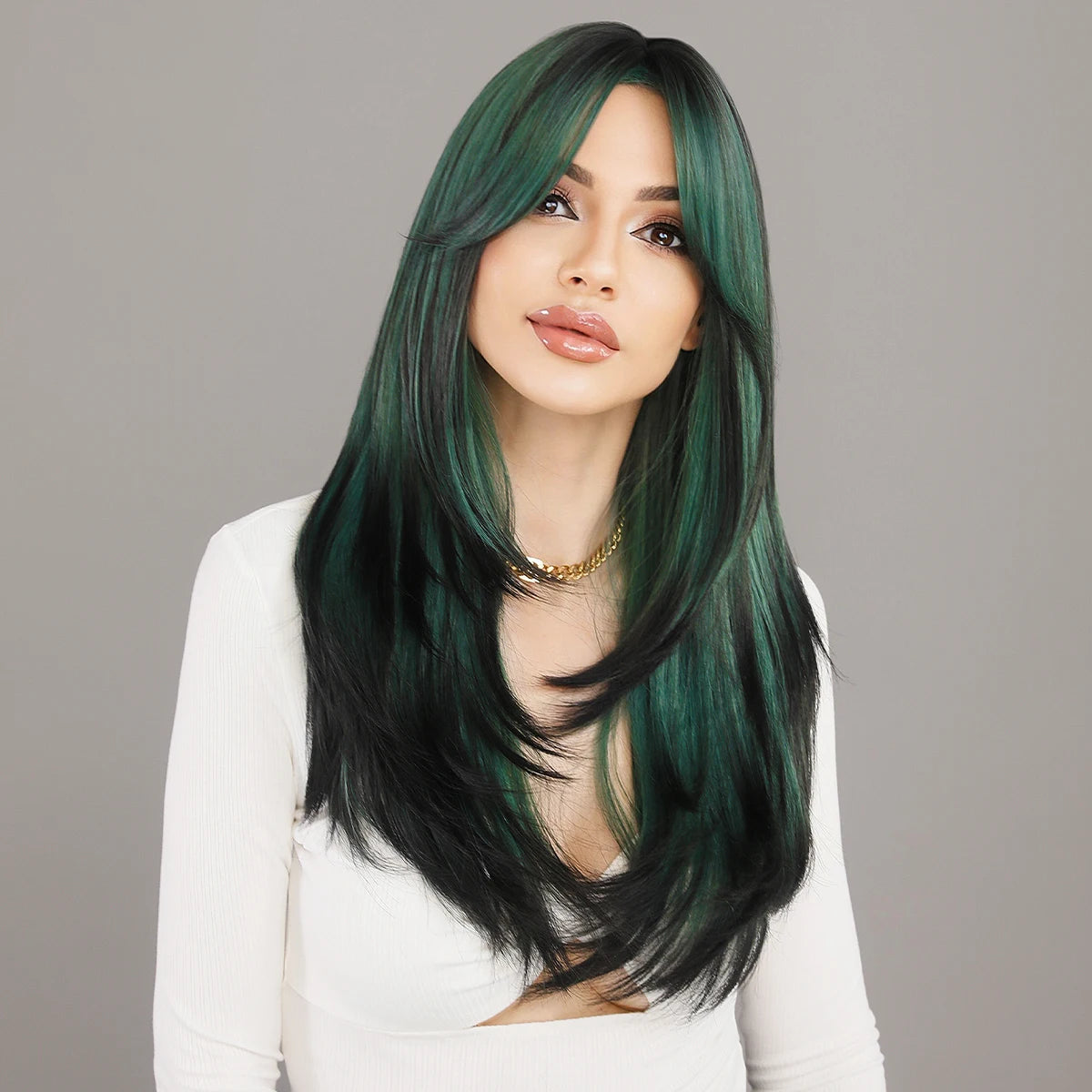 Green Hair Wig Straight