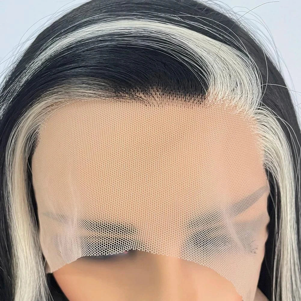 HD White and Black Wig