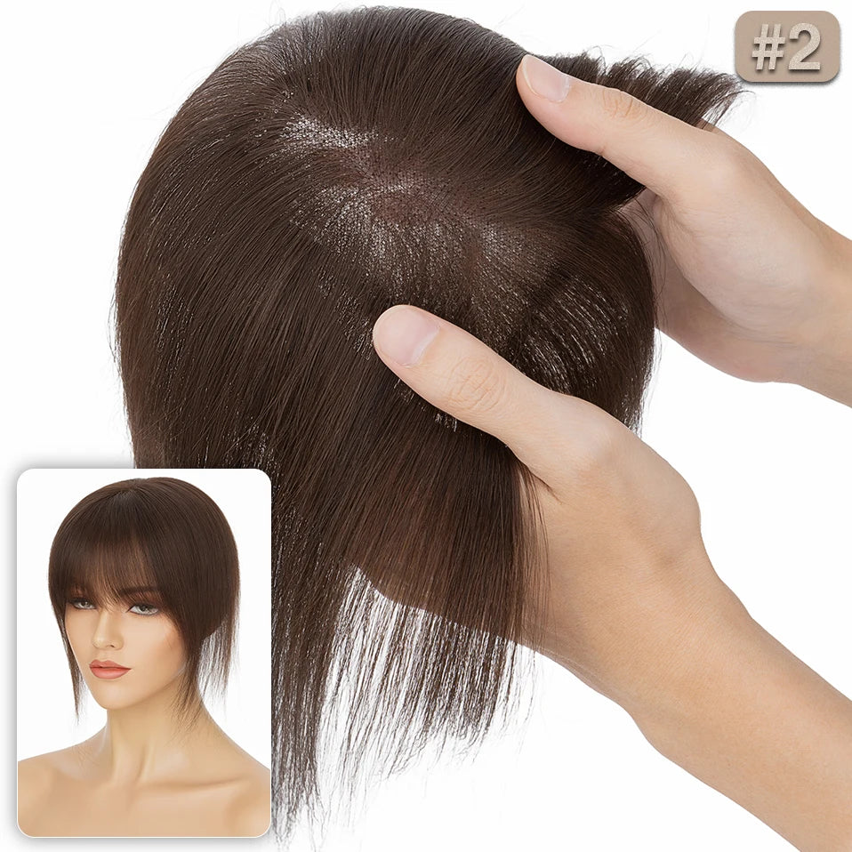 Hair Pieces for Top of Head Dark Brown