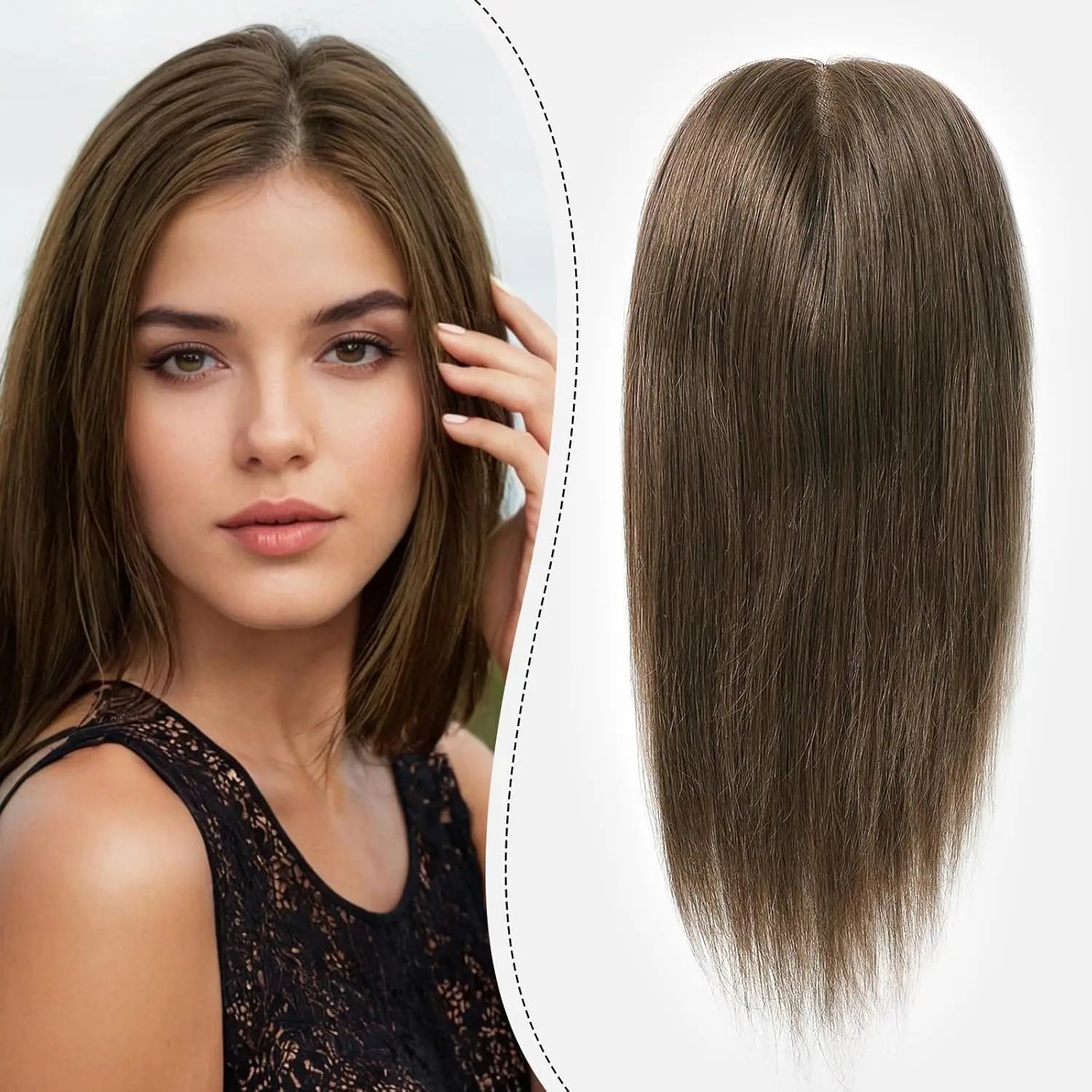 Hair Toppers Clip In - Ash Brown