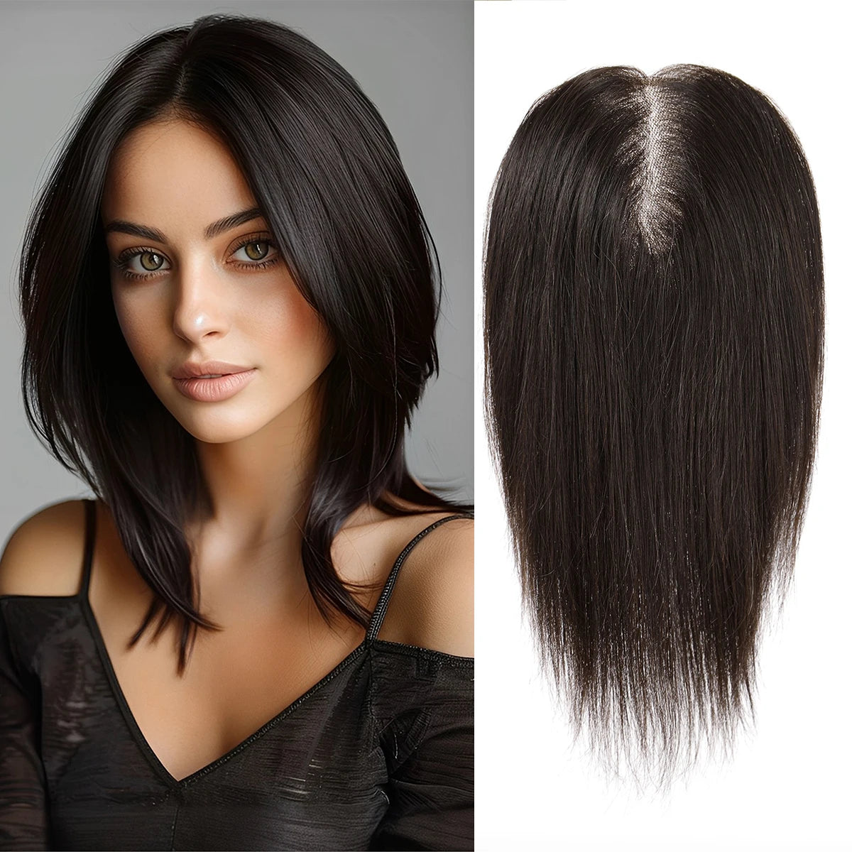 Hair Toppers Clip In - Natural Black