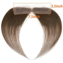 Hairline topper in medium brown color #4, 10-inch length, 100% human hair with lace front