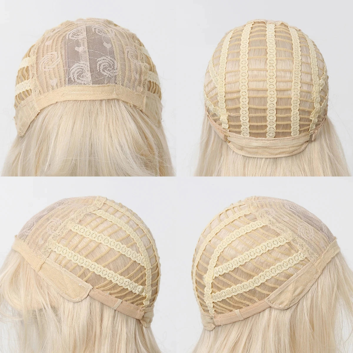 Heat-resistant long blonde wig with silky texture