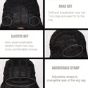 Heat-resistant synthetic black wig – close-up of lace front