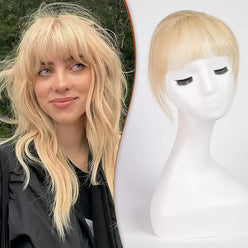 Honey Blonde Clip on Bangs Human Hair