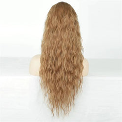 Honey Blonde Ponytail Extension on a mannequin head against a white background