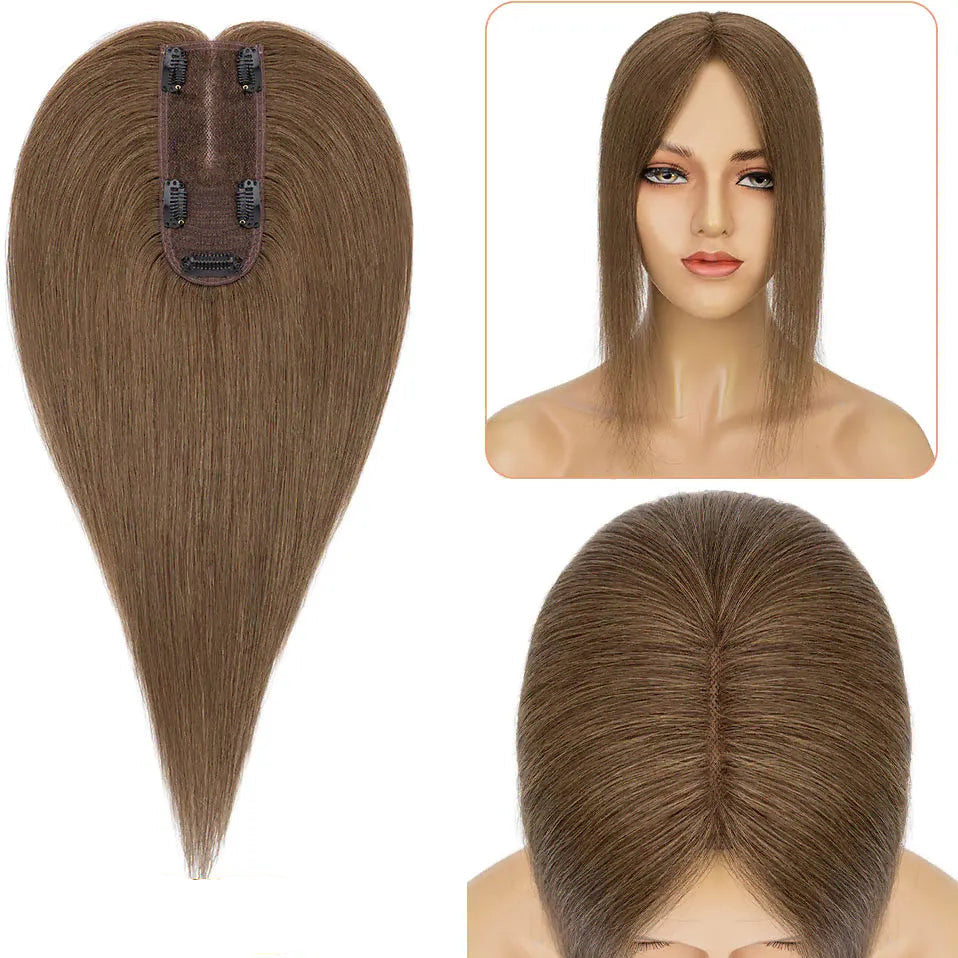 Human Hair Toppers Ash Brown