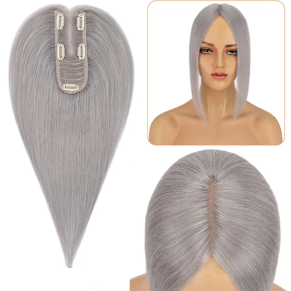 Human Hair Toppers Silver