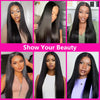 Human Hair U Part Wigs UK Straight Natural Black