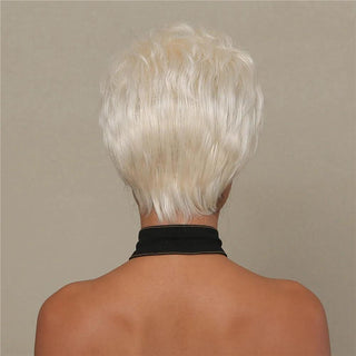 Human Hair Short Blonde Wig For Daily Wear
